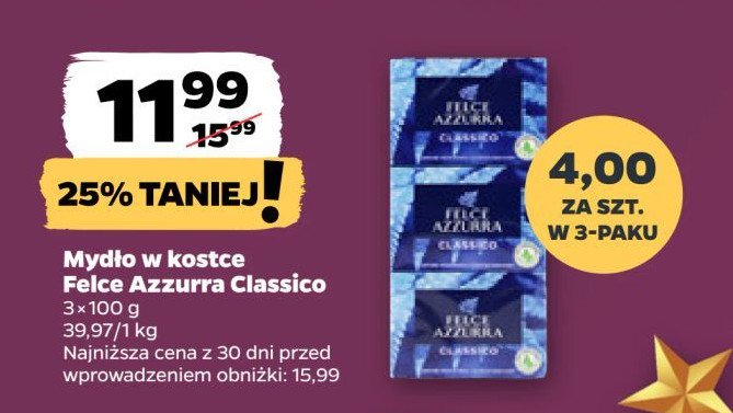 Mydło classico Felce azzurra promocja