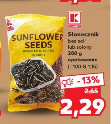 Słonecznik niełuskany solony K-classic promocja
