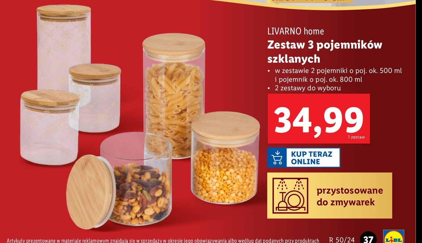 Zestaw pojemników 2 x 500 ml + 800 ml LIVARNO HOME promocja