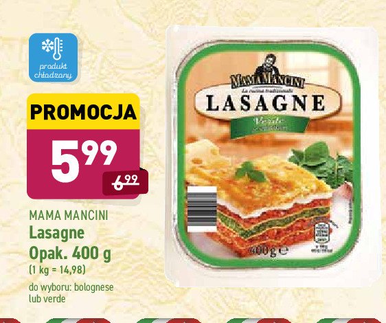 Lasagne wegetariańskia ze szpinakiem Mama mancini promocja