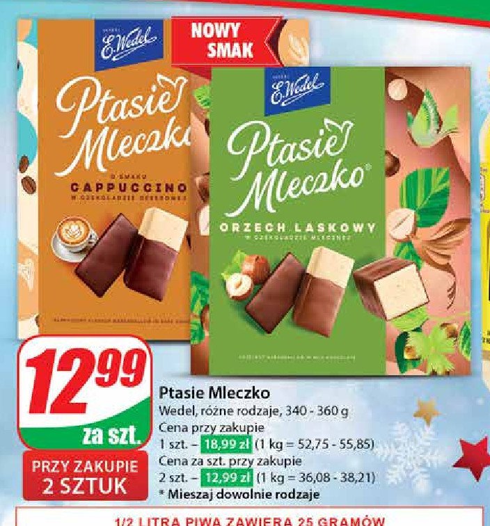 Czekoladki cappucino E. wedel ptasie mleczko promocja