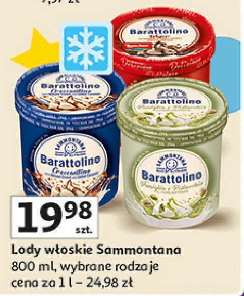 Lody pistacjowe SAMMONTANA promocja w Auchan