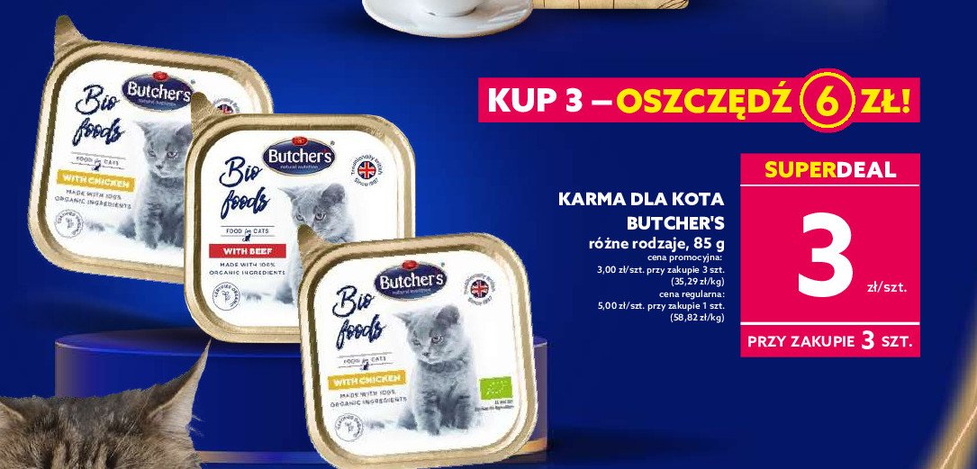 Karma dla kota z wołowina Butcher's bio food promocja