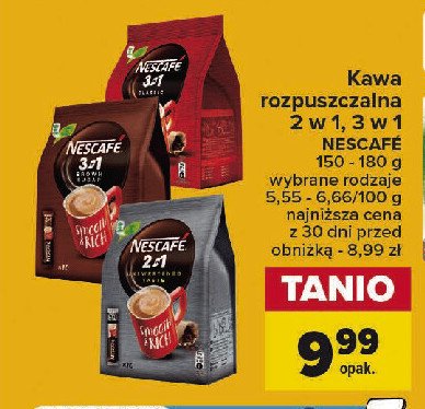 Kawa w saszetkach Nescafe 3in1 brown sugar promocja