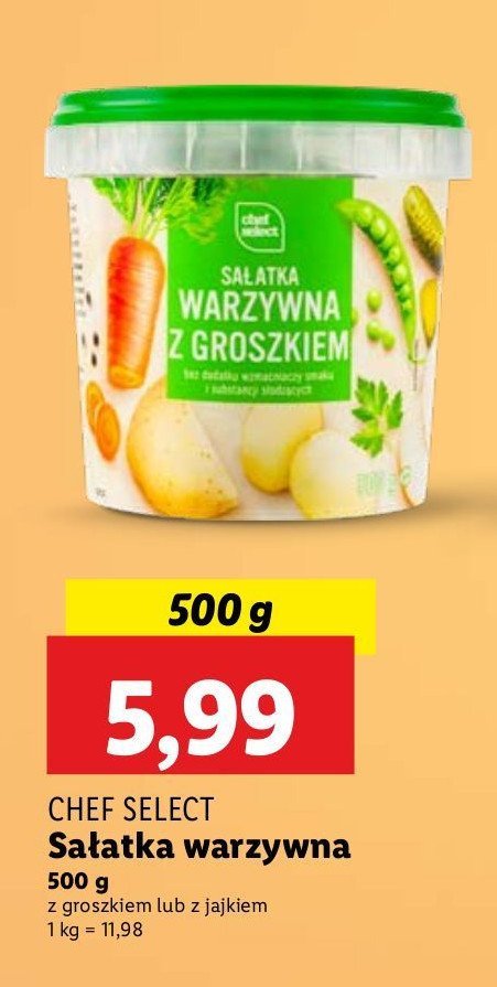 Sałatka warzywna z groszkiem Chef select promocja