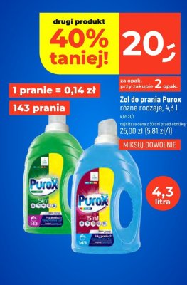 Żel do prania Purox różne rodzaje, 4,3 l promocja w Dealz