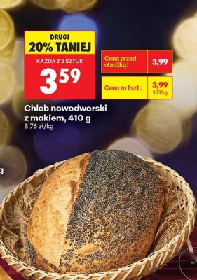 Chleb nowodworski z makiem, 410 g promocja w Biedronka