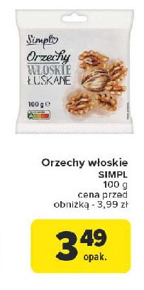 Orzechy włoskie łuskane Simpl promocja w Carrefour