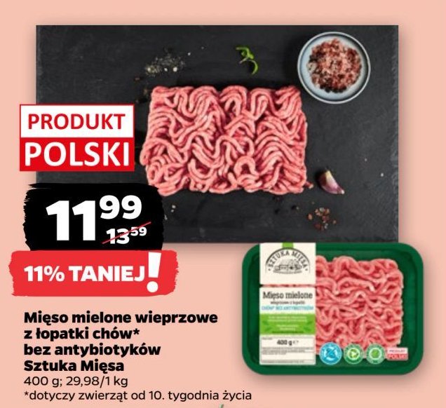 Mięso mielone wieprzowe z łopatki SZTUKA MIĘSA NETTO promocja w Netto