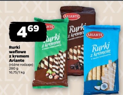 Rurki waflowe z kremem, różne rodzaje promocja w Netto