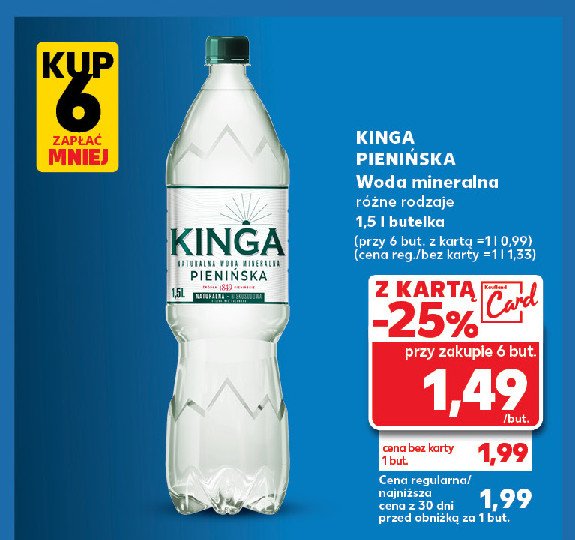 Woda naturalna Kinga pienińska promocja w Kaufland