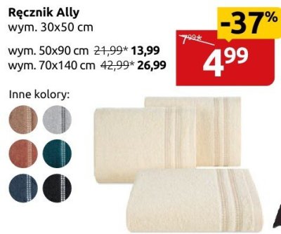 Ręcznik Ally wym. 30x50 cm promocja w Black Red White
