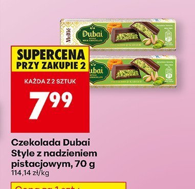 Czekolada Dubai Style z nadzieniem pistacjowym promocja w Biedronka