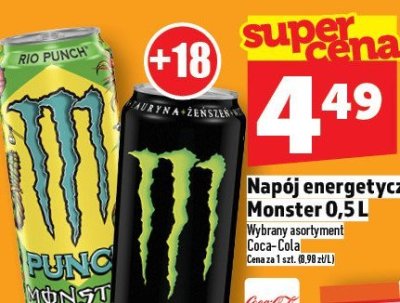 Napój energetyczny Monster 0,5 L promocja w TOPAZ