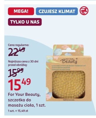 Szczotka do masażu ciała For Your Beauty, 1 szt. promocja w Rossmann