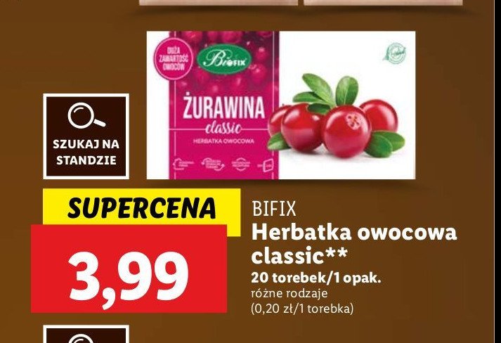 Herbatka żurawina Bifix classic promocja