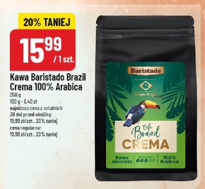 Kawa Baristado Brazil Crema 100% Arabica promocja w POLOmarket