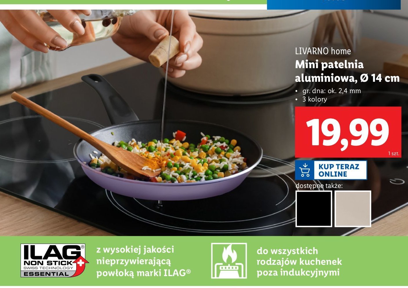Patelnia aluminiowa 14 cm LIVARNO HOME promocja
