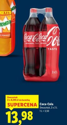 Napój Coca-Cola 2 x 2 l  promocja w Lidl