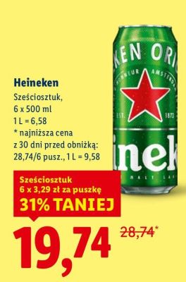 Piwo Heineken promocja w Lidl