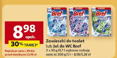 Zawieszki do toalet lub żel do WC Bref promocja w Auchan