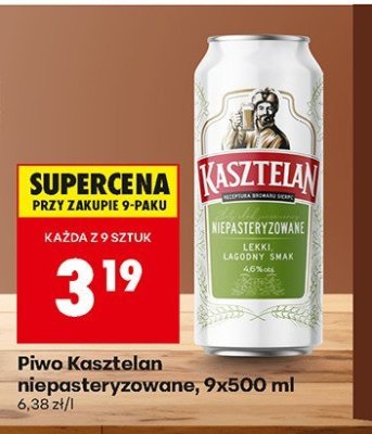 Piwo Kasztelan niepasteryzowane  promocja w Biedronka