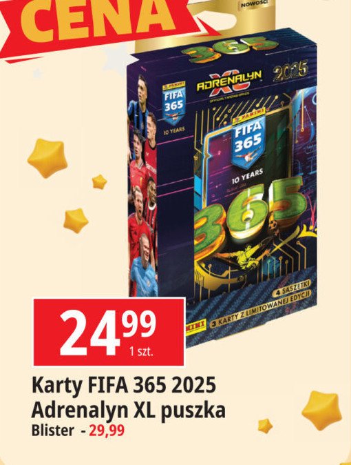 Karty fifa 365 2025 adrenalyn xl puszka Panini promocja