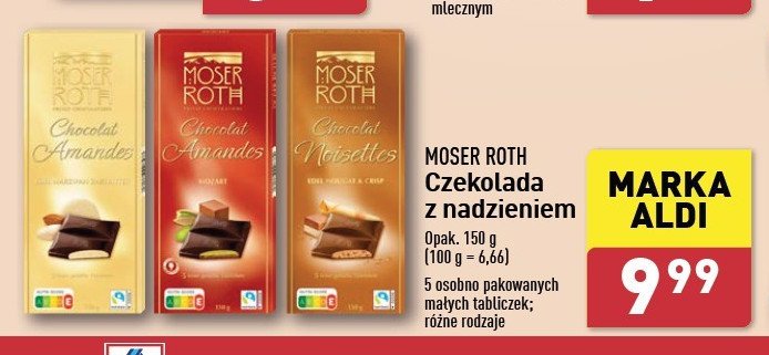 Czekolada biała z mlecznym musem Moser roth promocja