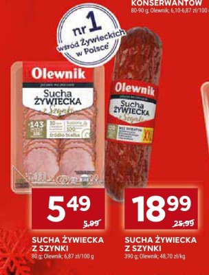 Sucha żywiecka z szynki Olewnik promocja w Stokrotka