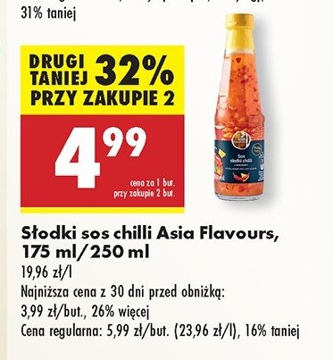 Sos słodki chili Asia flavours promocja w Biedronka