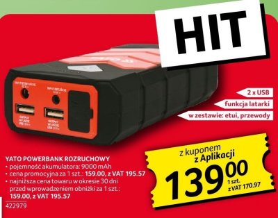 Powerbank rozruchowy Yato promocja w Selgros
