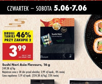 Prażone liście alg morskich sushi nori Asia flavours promocja
