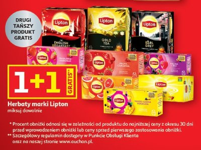 Herbaty marki Lipton miksuj dowolnie promocja w Auchan