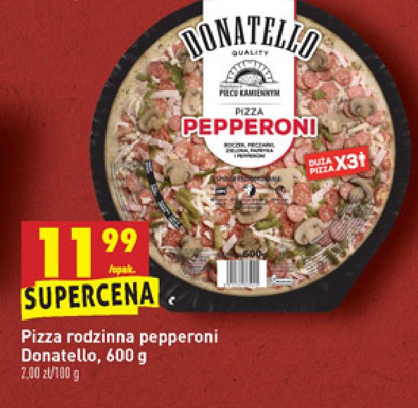 Pizza z szynką i serem - Donatello - 600 g