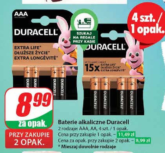 Baterie aaa/lr3 Duracell promocja w Dino