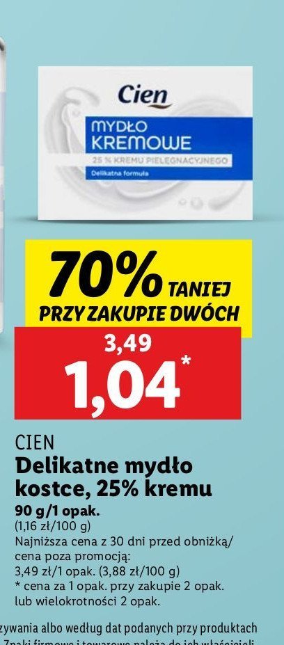 Mydło kremowe Cien promocja