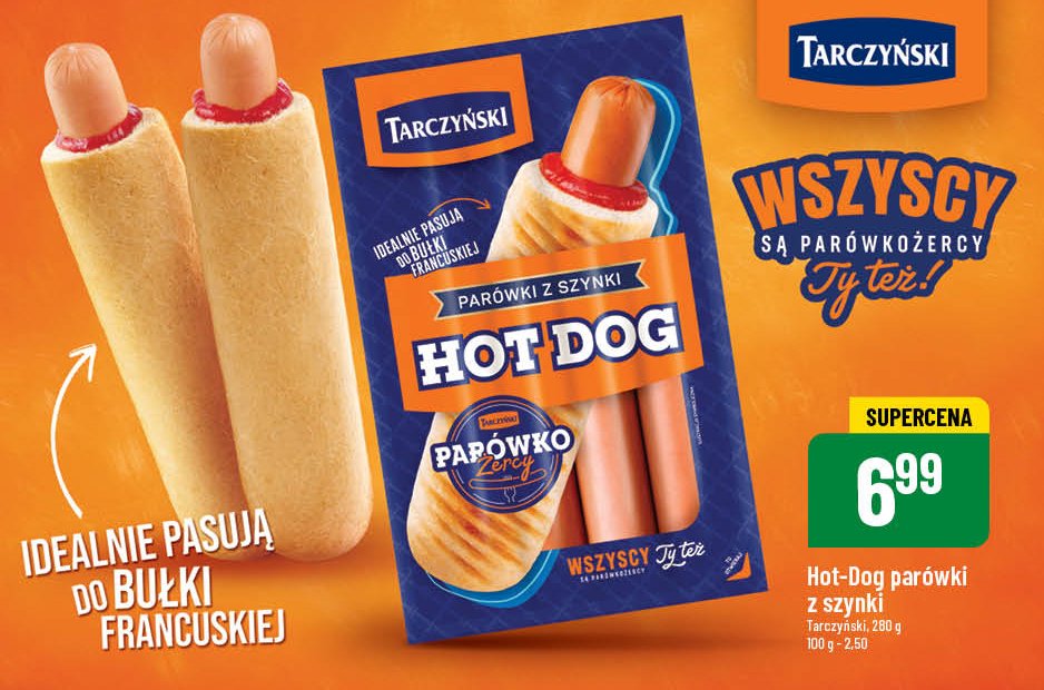 Parówki z szynki hot-dog Tarczyński promocja