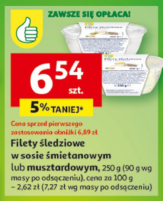 Filety śledziowe w śmietanie Podniesiony kciuk promocja