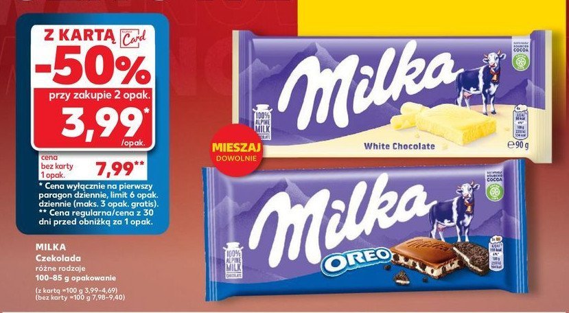 Czekolada bia艂a Milka promocja