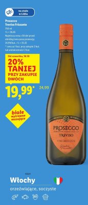 Prosecco Treviso Frizzante 750 ml promocja w Lidl