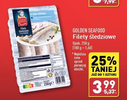 Filety śledziowe Golden seafood promocja w Aldi