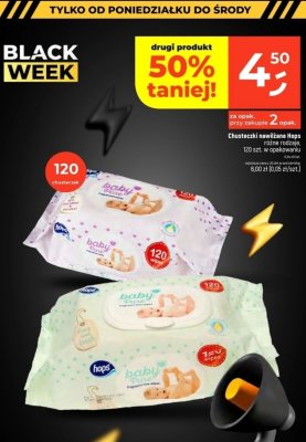 Chusteczki nawilżane Hops Baby Pure różne rodzaje 120 szt. promocja w Dealz