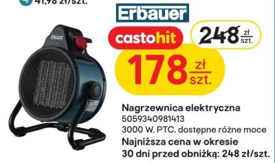 Nagrzewnica elektryczna Erbauer promocja w Castorama