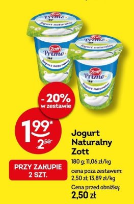 Jogurt Naturalny Zott promocja w Żabka