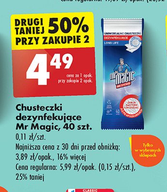 Chusteczki dezynfekujące Mr magic promocja