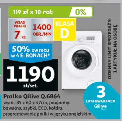 Pralka Qilive Q.6864 promocja w Auchan