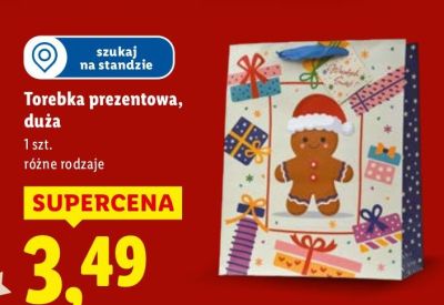 Torebka prezentowa, duża różne rodzaje promocja w Lidl