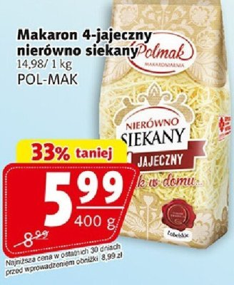 Makaron 4-jajeczny nierówno siekany Pol-Mak promocja w Prim Market