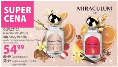 Woda perfumowana OLFACTICA Narcissistic White lub Spicy Vanilla damska promocja w Hebe