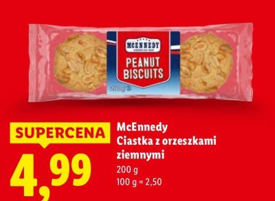 Ciastka McEnnedy Peanut Biscuits z orzeszkami ziemnymi promocja w Lidl
